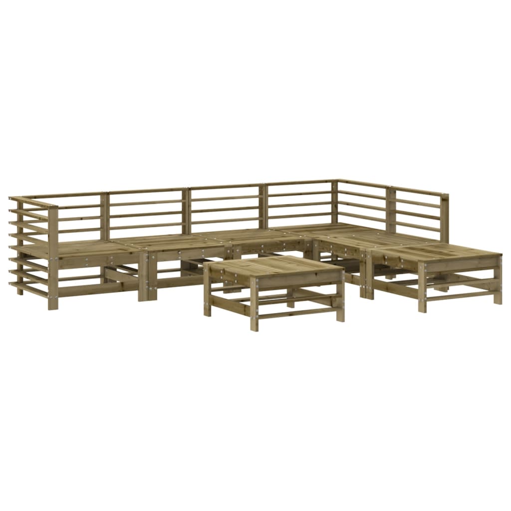 Set Divani da Giardino 7pz con Cuscini Legno Impregnato di Pino - homemem39