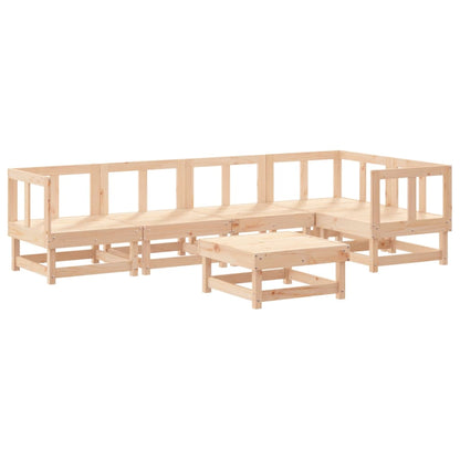 Set Divani da Giardino 6 pz con Cuscini in Legno Massello