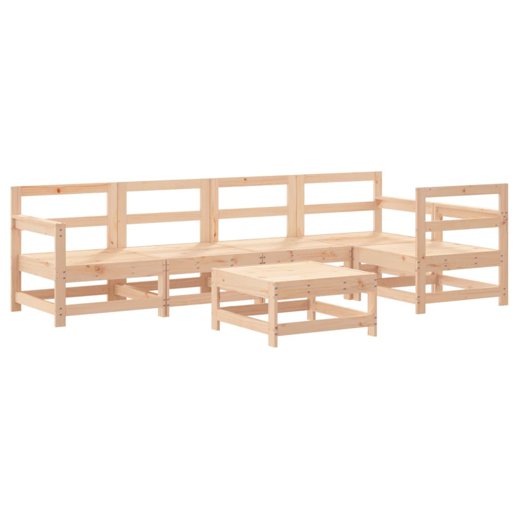 Set Divani da Giardino 6 pz con Cuscini in Legno Massello | homemem39