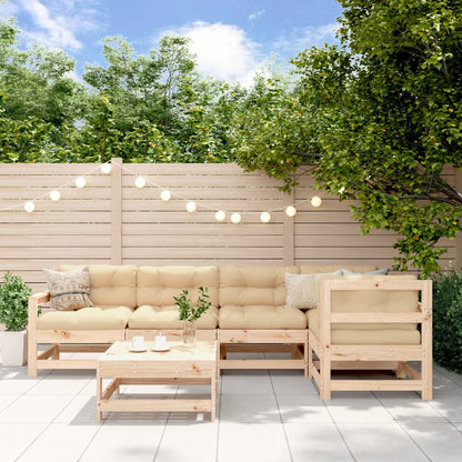 Set Divani da Giardino 6 pz con Cuscini in Legno Massello | homemem39