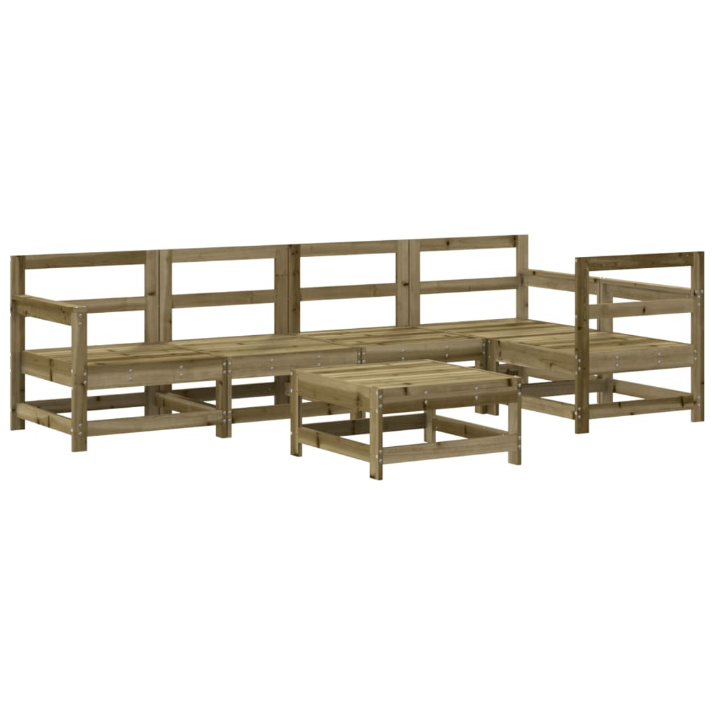 Set Divani da Giardino 6pz con Cuscini Legno Impregnato di Pino - homemem39