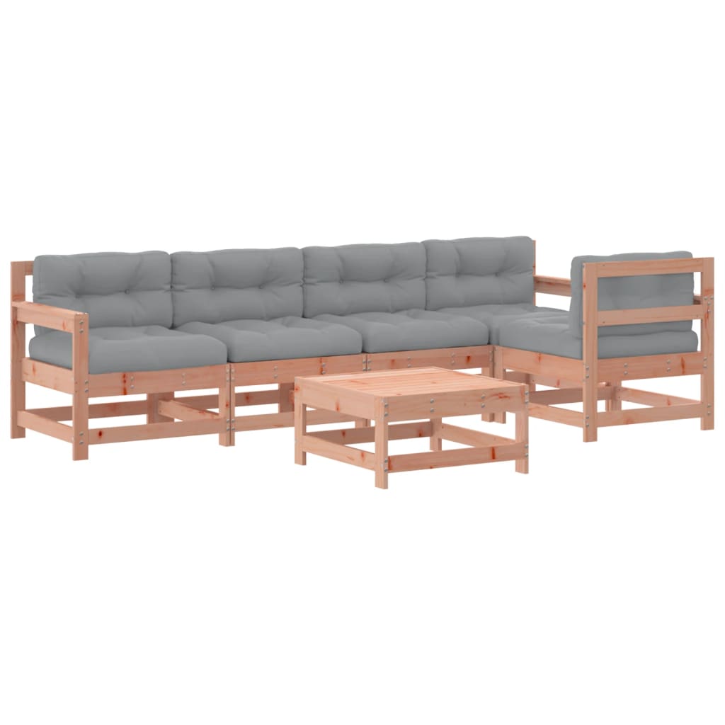 Set Divani Giardino 6 pz con Cuscini Legno Massello di Douglas - homemem39