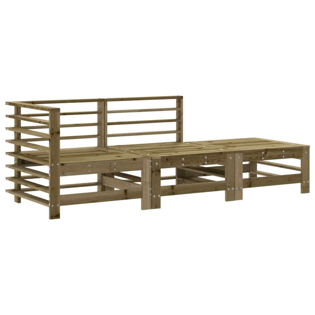 Set Divani da Giardino 3pz con Cuscini Legno Impregnato di Pino - homemem39