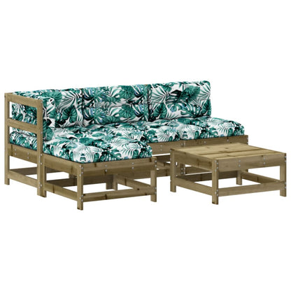 Set Divani da Giardino 5pz con Cuscini Legno Impregnato di Pino | homemem39