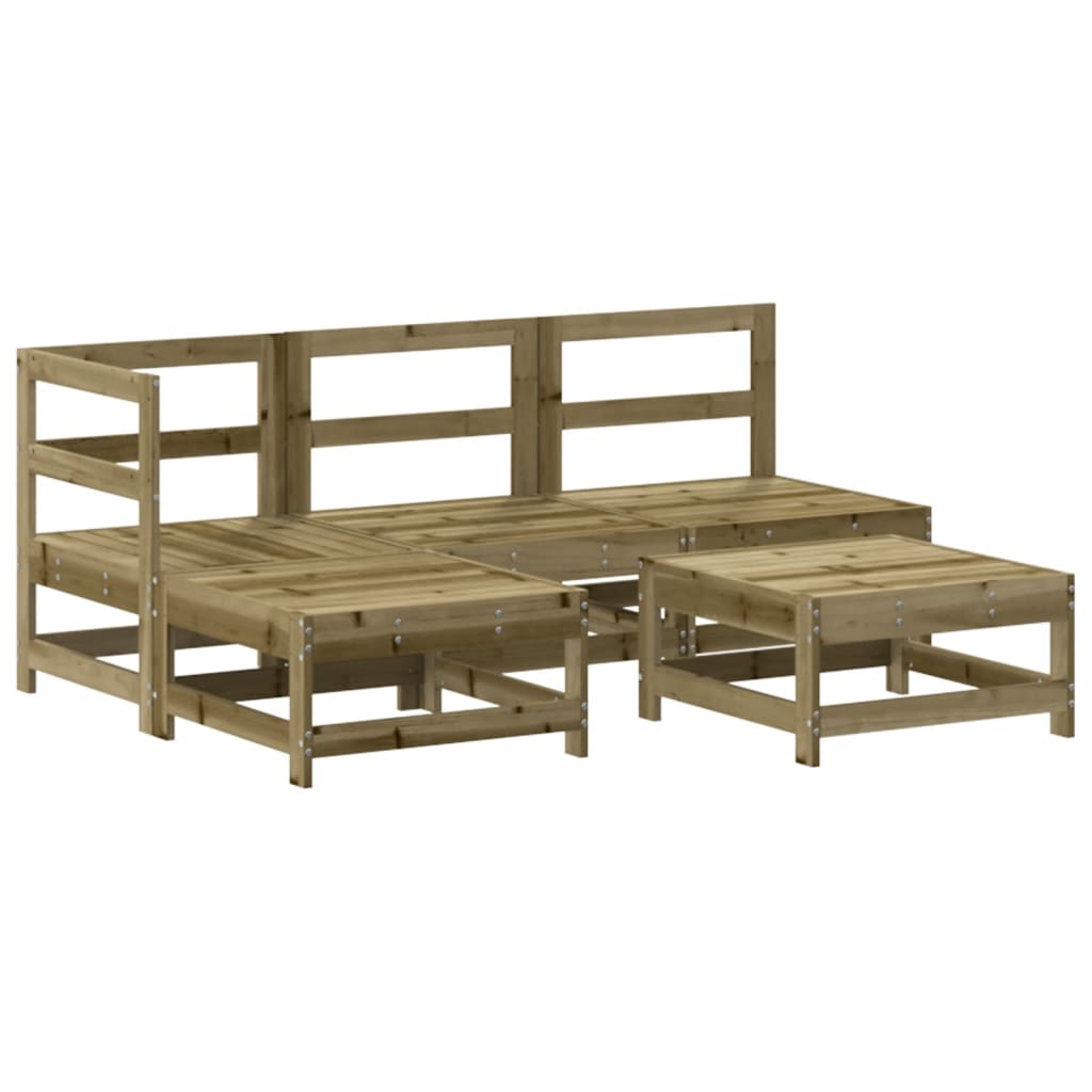 Set Divani da Giardino 5pz con Cuscini Legno Impregnato di Pino | homemem39