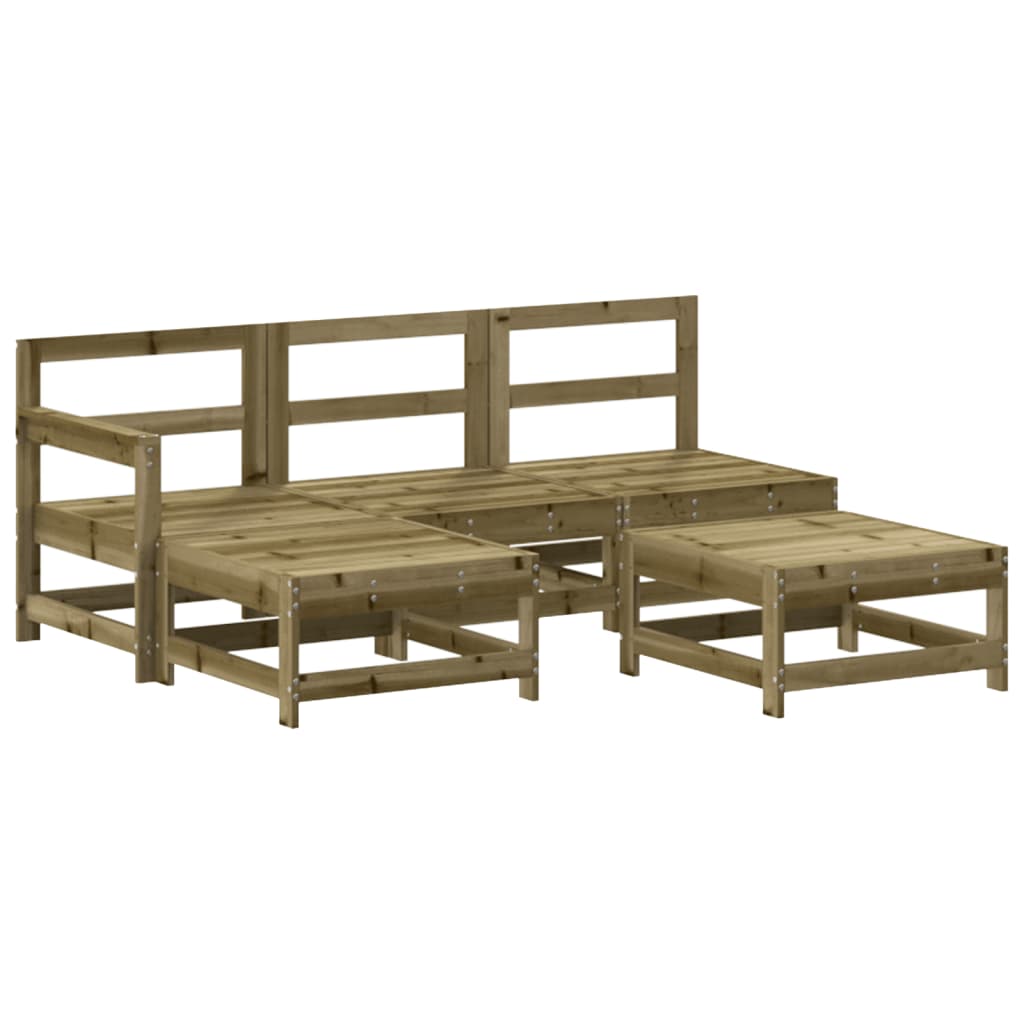 Set Divani da Giardino 5pz con Cuscini Legno Impregnato di Pino | homemem39