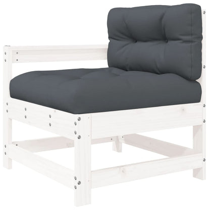 Set Divani da Giardino 10 pz con Cuscini Legno Massello Bianco | homemem39
