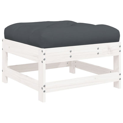 Set Divani da Giardino 10 pz con Cuscini Legno Massello Bianco | homemem39