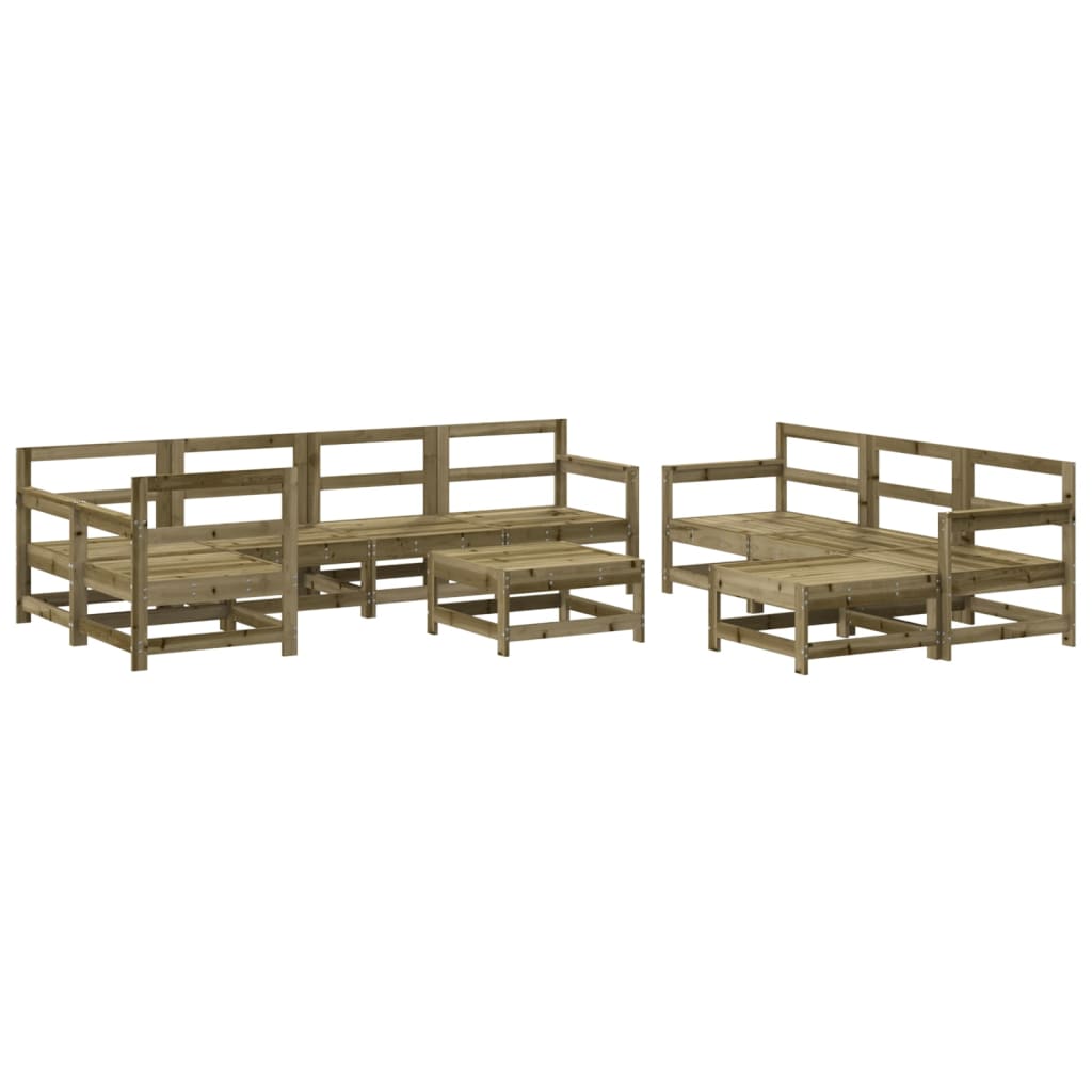 Set Divani da Giardino 10 pz con Cuscini Legno Impregnato Pino - homemem39