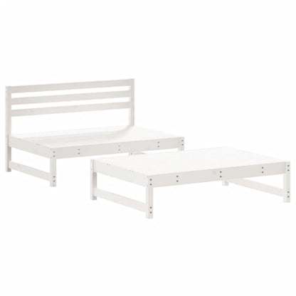Set Divani da Giardino 2pz con Cuscini in Legno Massello Bianco - homemem39
