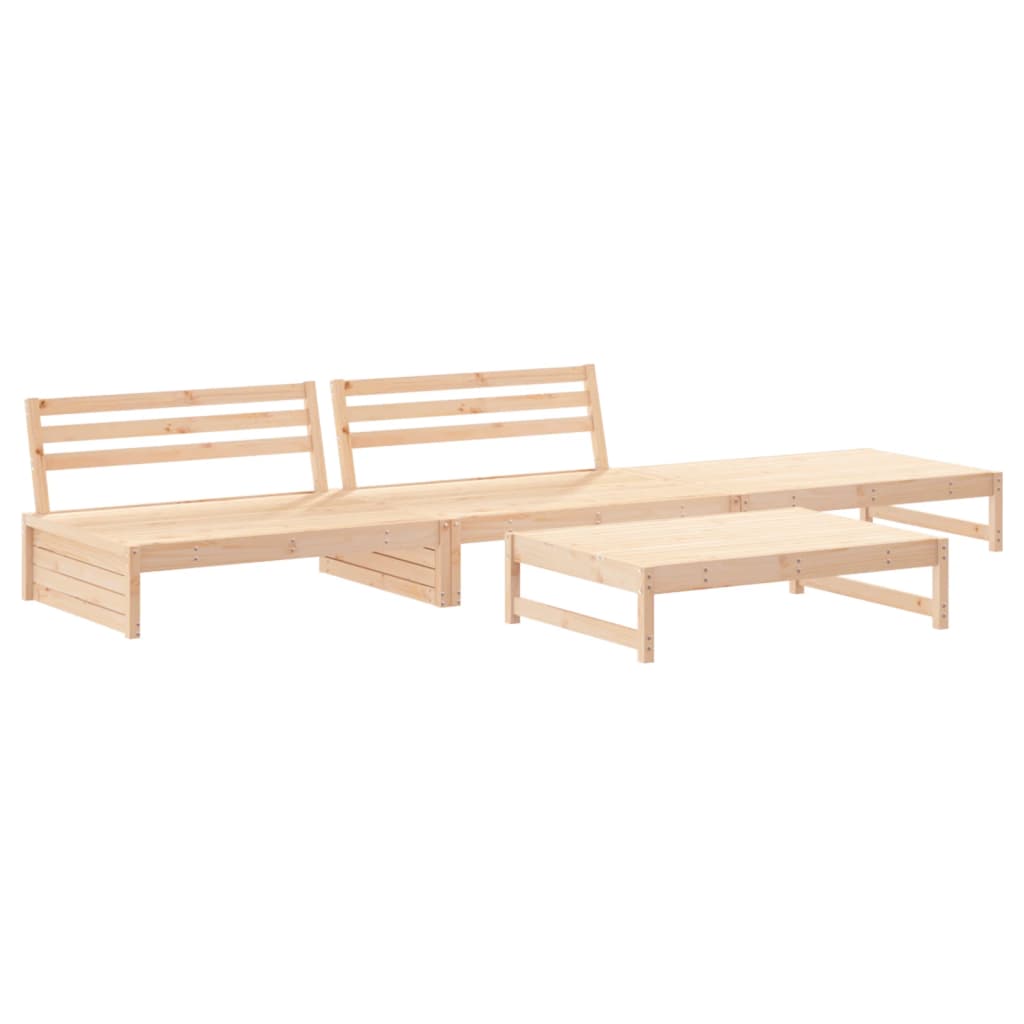 Set Divani da Giardino 4 pz con Cuscini in Legno Massello - homemem39