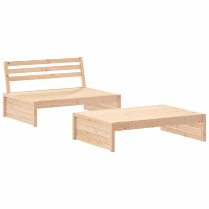 Set Divani da Giardino 2 pz con Cuscini in Legno Massello - homemem39