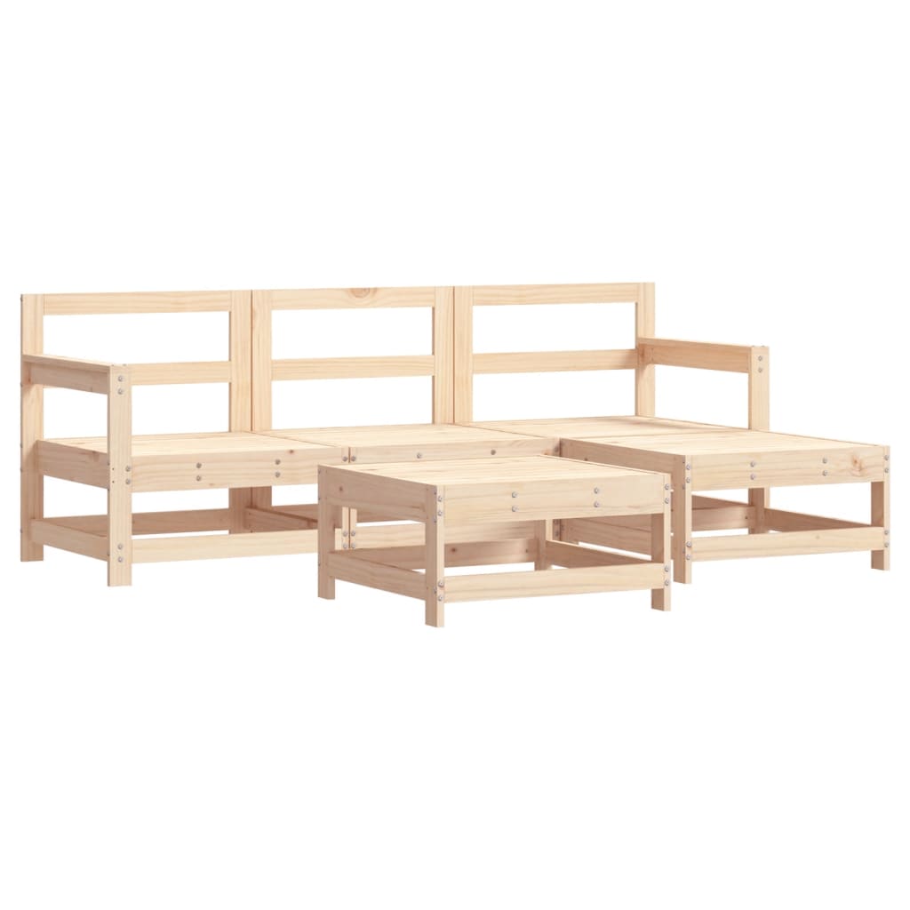 Set Salotto da Giardino 5 pz in Legno Massello di Pino | homemem39