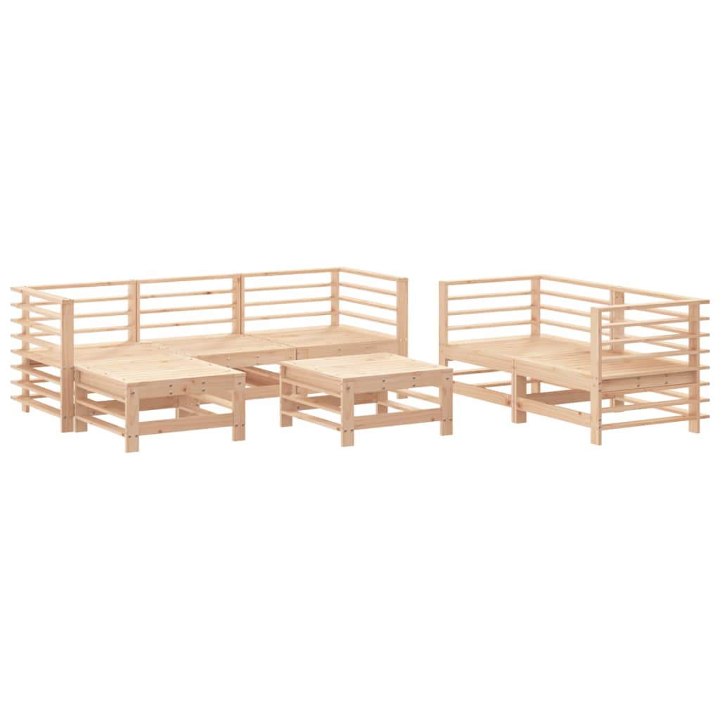 Set Salotto da Giardino 7 pz in Legno Massello di Pino | homemem39