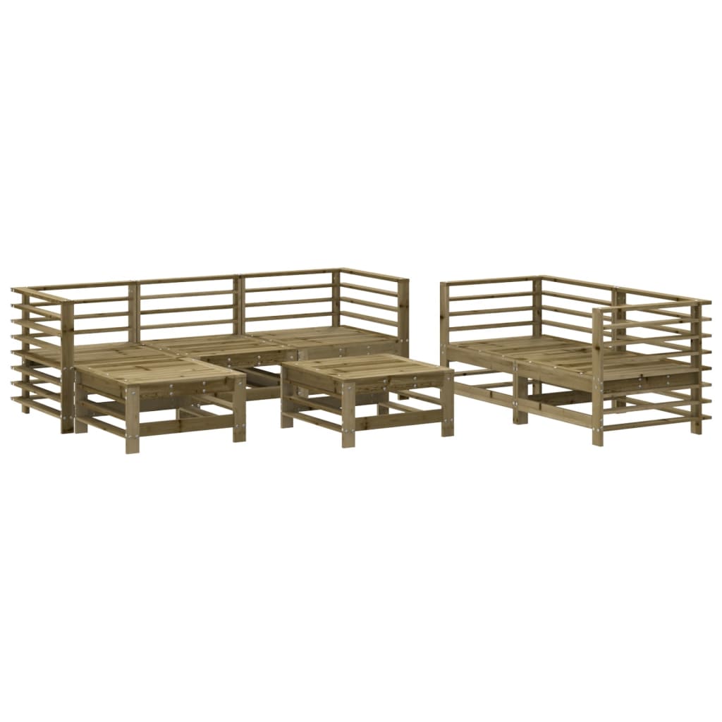 Set Salotto da Giardino 7 pz in Legno Impregnato di Pino - homemem39