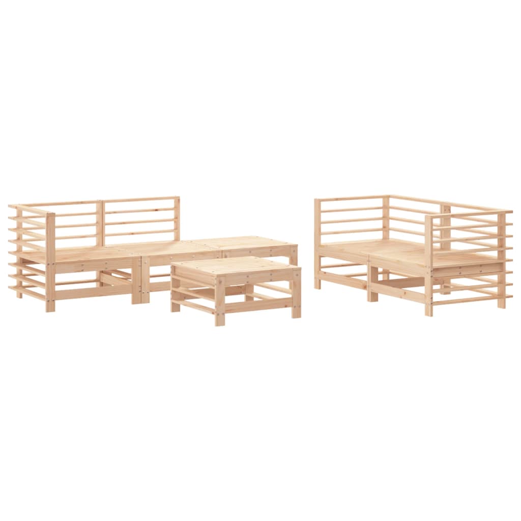 Set Salotto da Giardino 6 pz in Legno Massello di Pino | homemem39