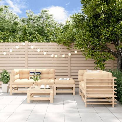 Set Salotto da Giardino 6 pz in Legno Massello di Pino | homemem39