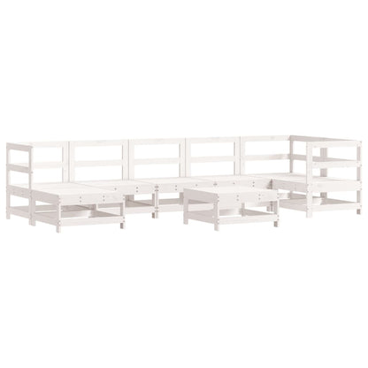 Set Salotto da Giardino 8 pz in Legno Massello di Pino Bianco - homemem39