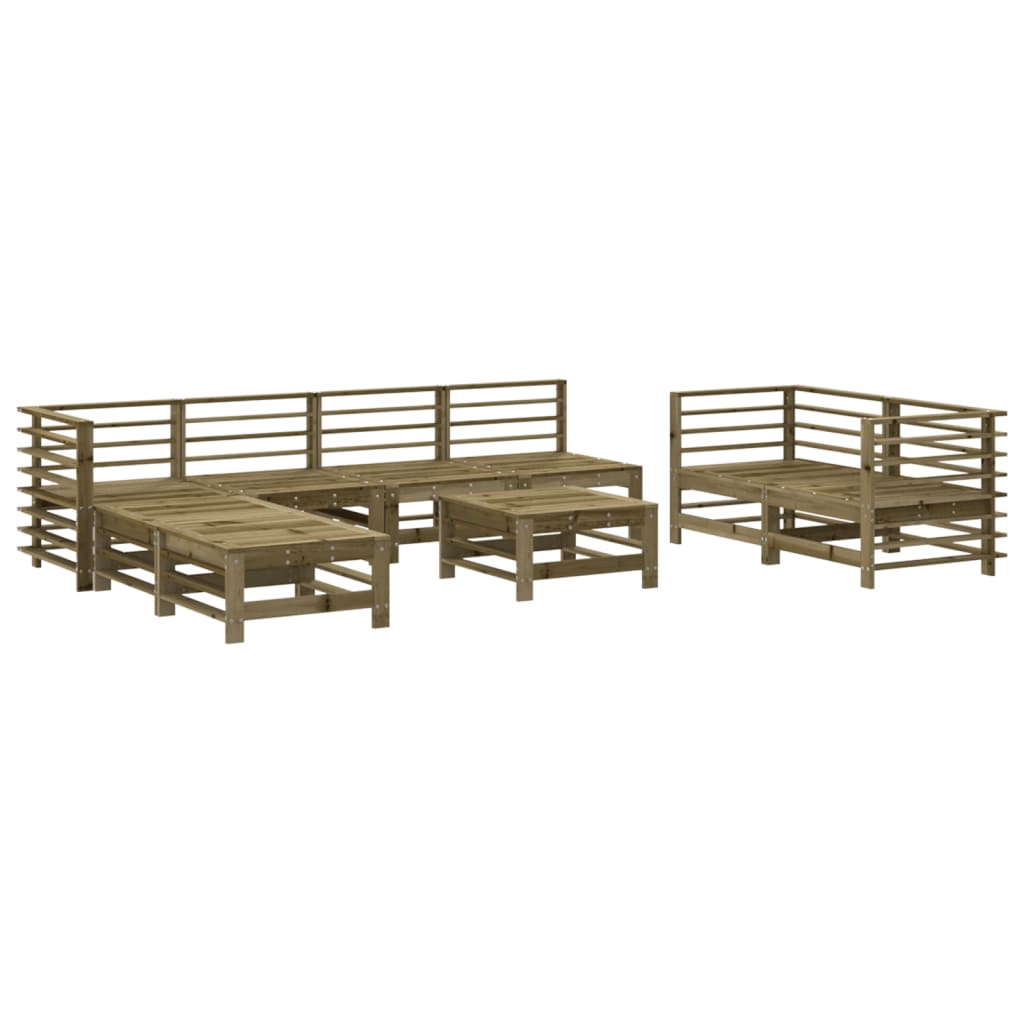 Set Salotto da Giardino 9 pz in Legno Impregnato di Pino - homemem39