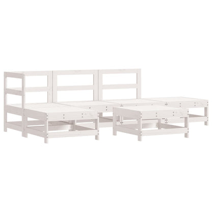 Set Salotto da Giardino 6 pz Bianco in Legno Massello di Pino | homemem39