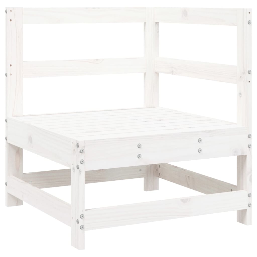 Set Salotto da Giardino 6 pz Bianco in Legno Massello di Pino