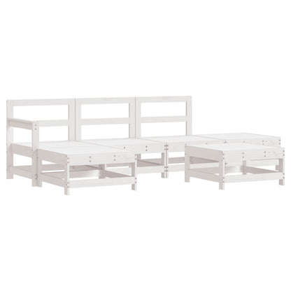 Set Salotto da Giardino 6 pz Bianco in Legno Massello di Pino - homemem39