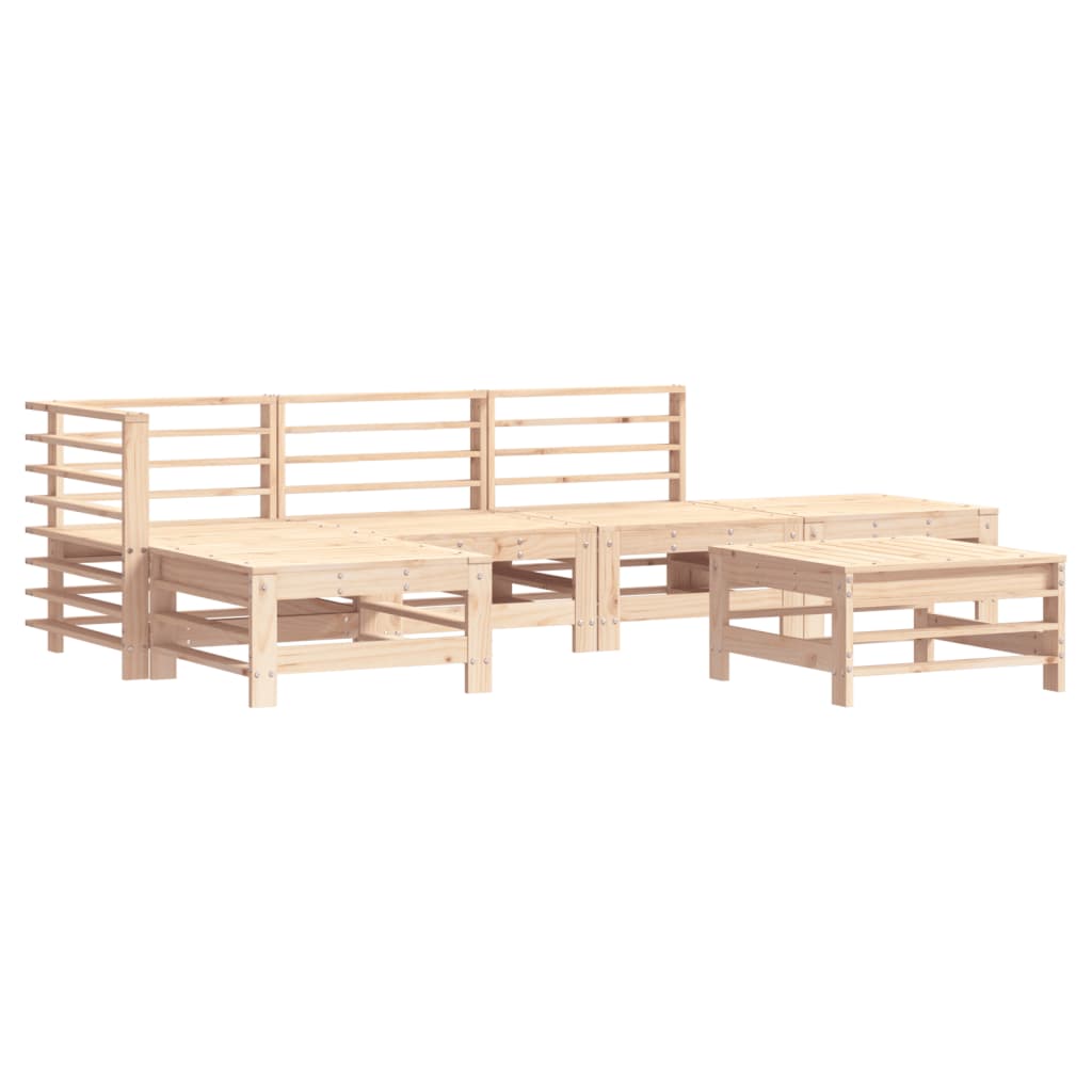 Set Salotto da Giardino 6 pz in Legno Massello di Pino | homemem39