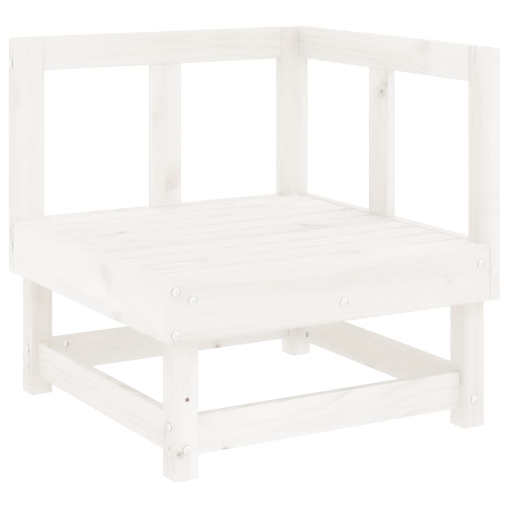 Set Salotto da Giardino 7 pz Bianco in Legno Massello di Pino - homemem39
