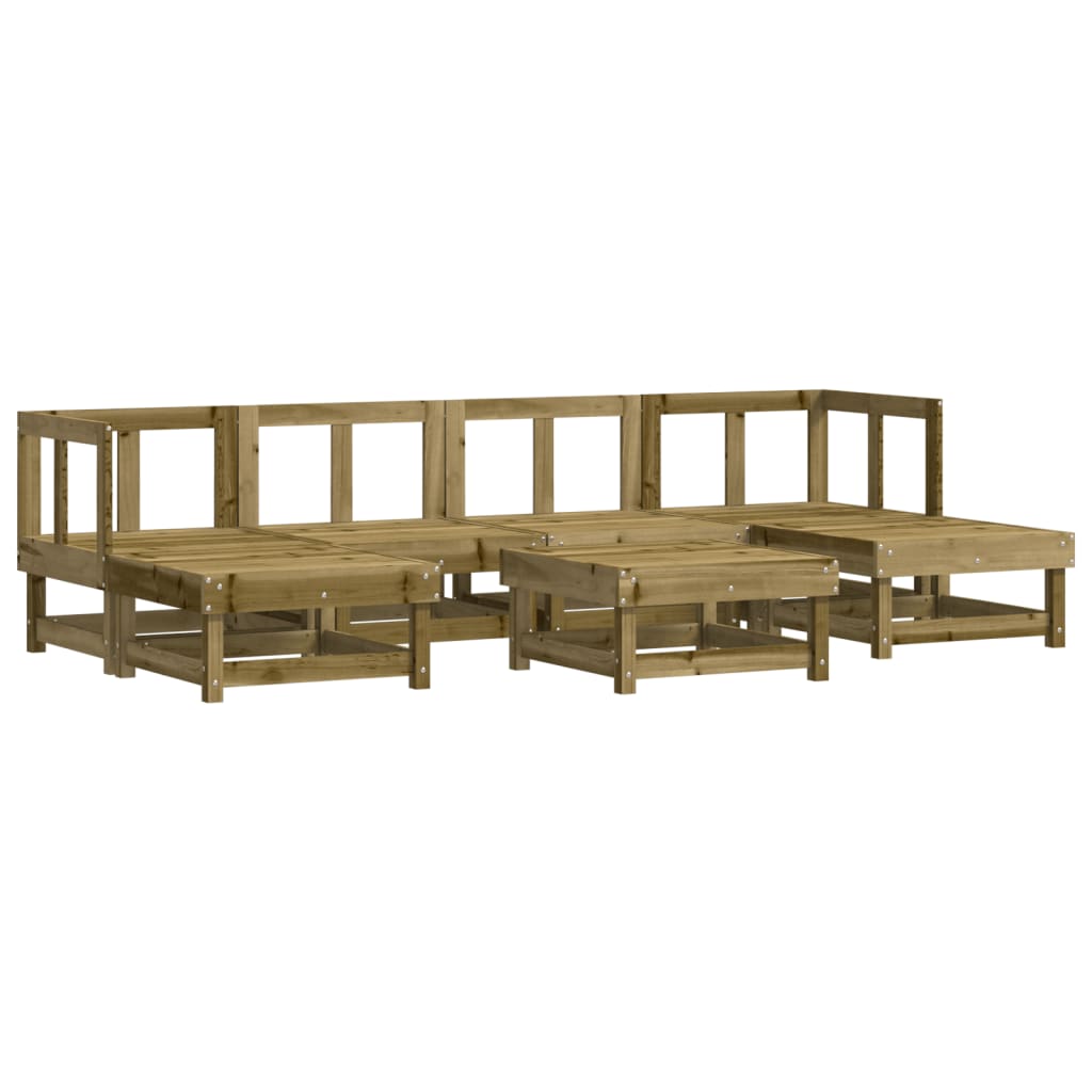 Set Salotto da Giardino 7 pz in Legno Impregnato di Pino | homemem39