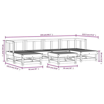Set Salotto da Giardino 7 pz in Legno Massello di Pino | homemem39