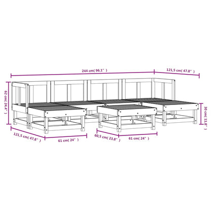 Set Salotto da Giardino 7 pz in Legno Impregnato di Pino | homemem39