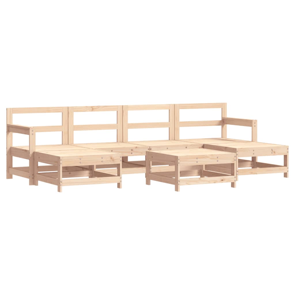 Set Salotto da Giardino 7 pz in Legno Massello di Pino | homemem39