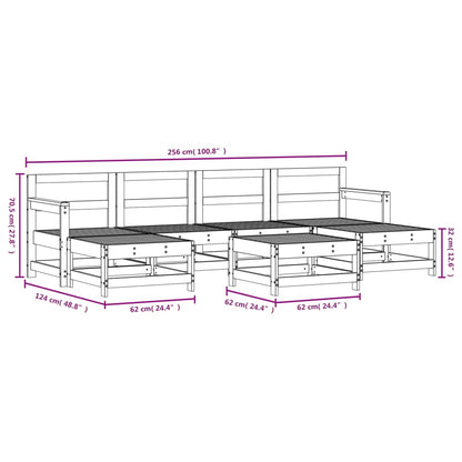Set Salotto da Giardino 7 pz in Legno Massello di Pino | homemem39