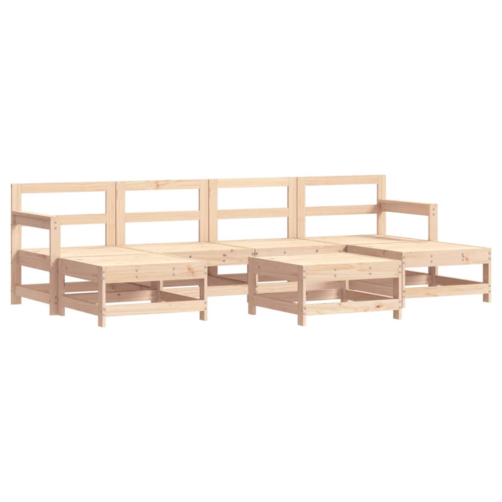 Set Salotto da Giardino 7 pz in Legno Massello di Pino | homemem39