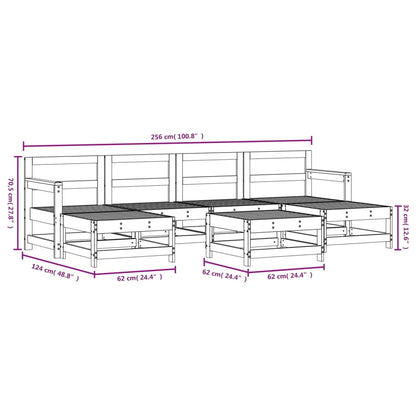 Set Salotto da Giardino 7 pz in Legno Massello di Pino | homemem39