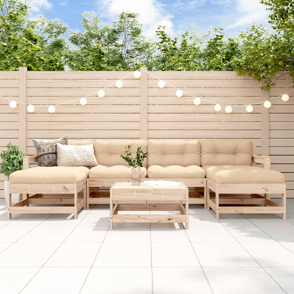 Set Salotto da Giardino 7 pz in Legno Massello di Pino | homemem39