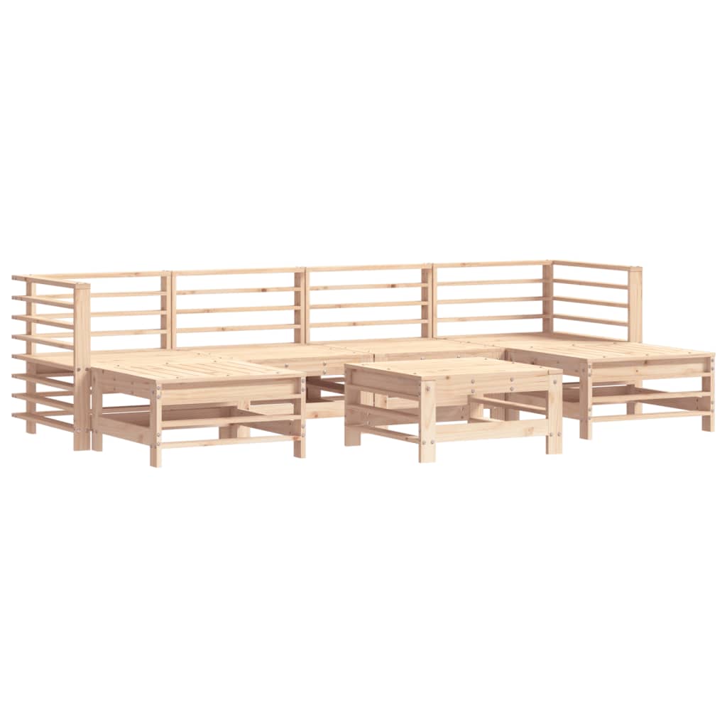 Set Salotto da Giardino 7 pz in Legno Massello di Pino | homemem39