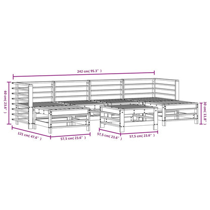 Set Salotto da Giardino 7 pz in Legno Massello di Pino | homemem39
