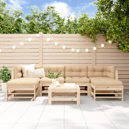 Set Salotto da Giardino 7 pz in Legno Massello di Pino | homemem39