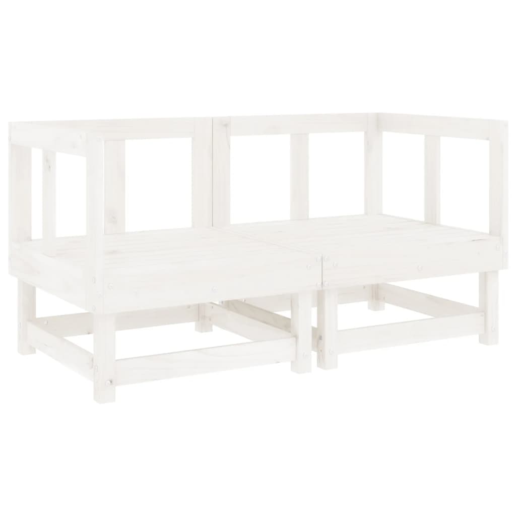 Set Salotto da Giardino 7 pz Bianco in Legno Massello di Pino | homemem39