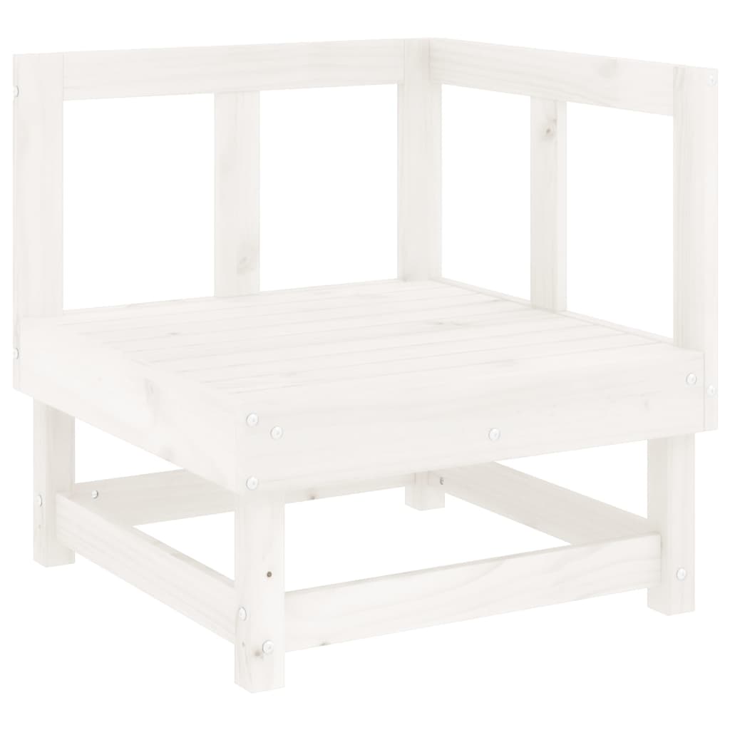 Set Salotto da Giardino 7 pz Bianco in Legno Massello di Pino | homemem39