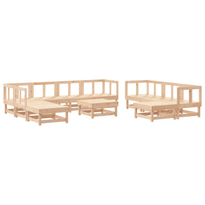 Set Salotto da Giardino 11 pz in Legno Massello di Pino | homemem39