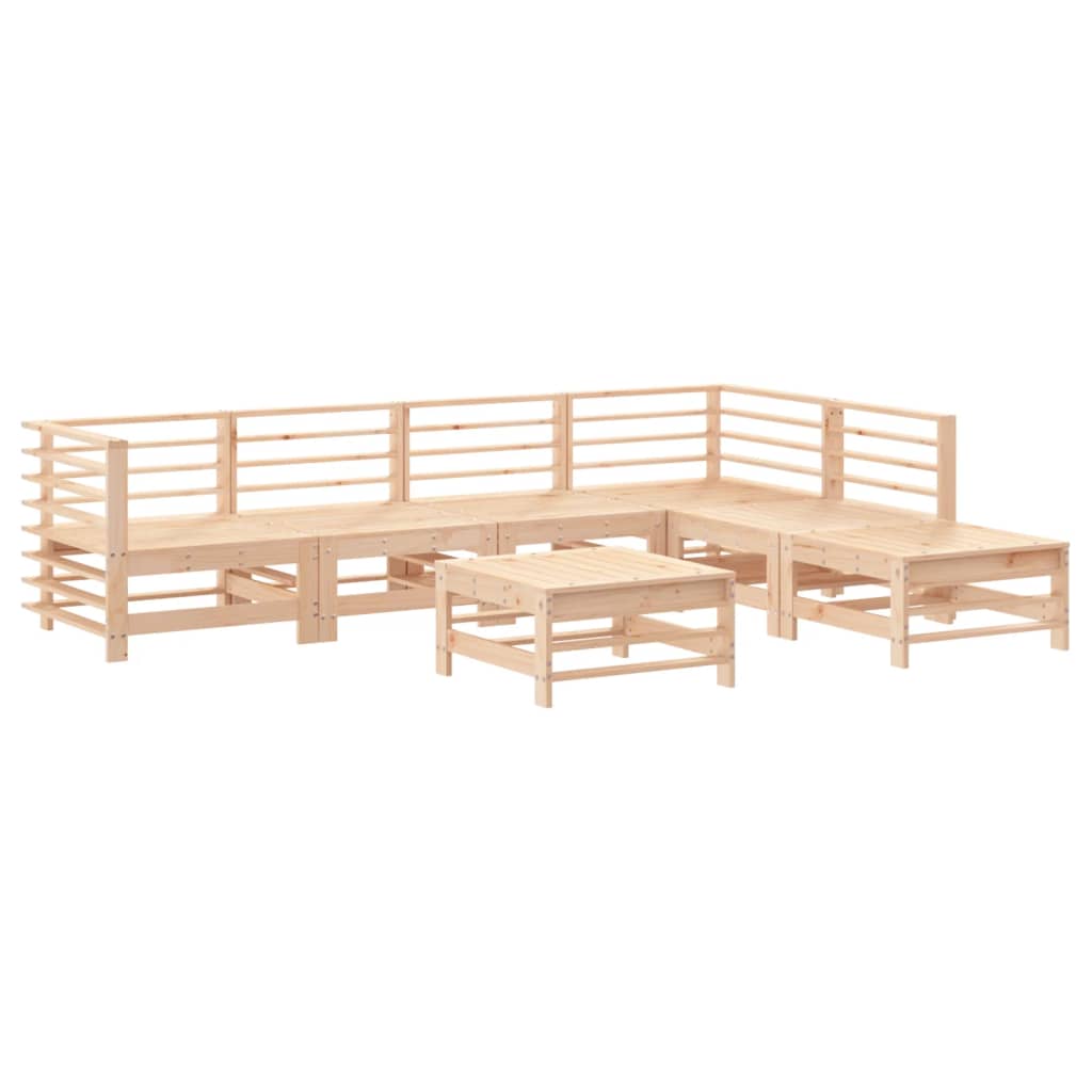 Set Salotto da Giardino 7 pz in Legno Massello di Pino | homemem39