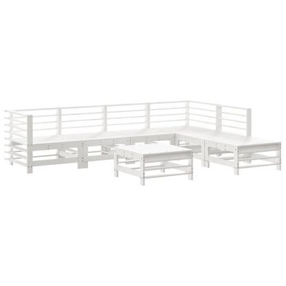 Set Salotto da Giardino 7 pz Bianco in Legno Massello di Pino - homemem39