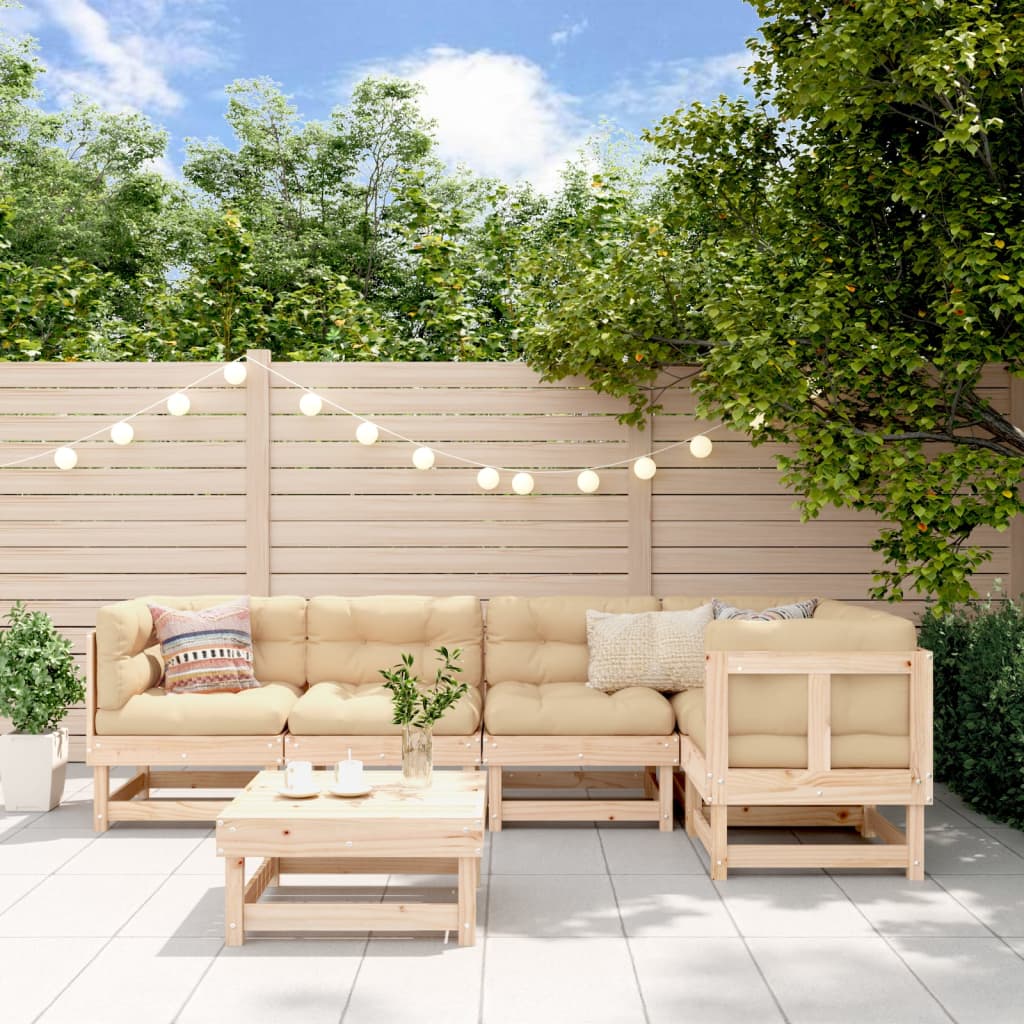 Set Salotto da Giardino 6 pz in Legno Massello di Pino | homemem39