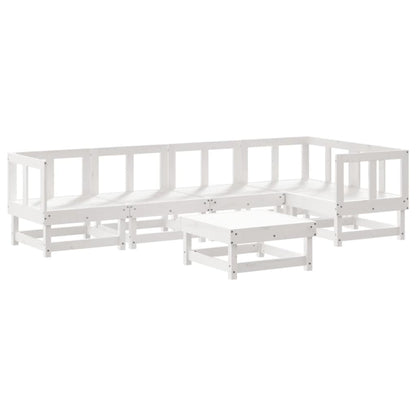 Set Salotto da Giardino 6 pz Bianco in Legno Massello di Pino - homemem39