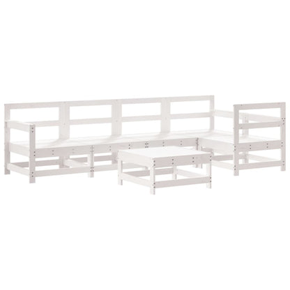 Set Salotto da Giardino 6 pz Bianco in Legno Massello di Pino - homemem39