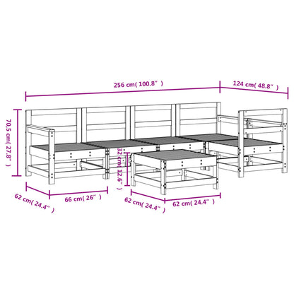 Set Salotto da Giardino 6 pz in Legno Impregnato di Pino | homemem39