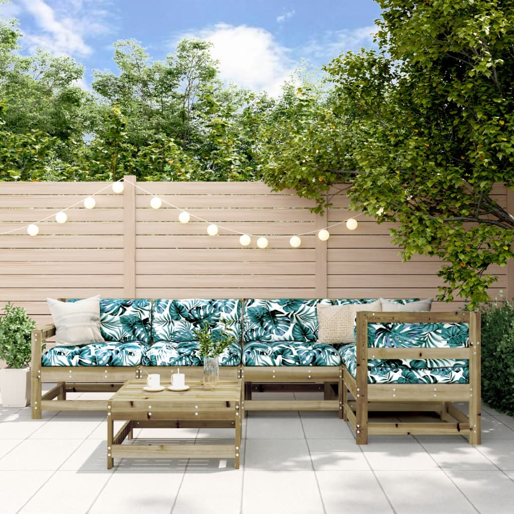 Set Salotto da Giardino 6 pz in Legno Impregnato di Pino | homemem39