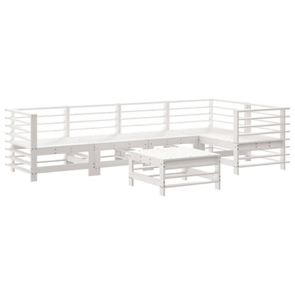 Set Salotto da Giardino 6 pz Bianco in Legno Massello di Pino - homemem39